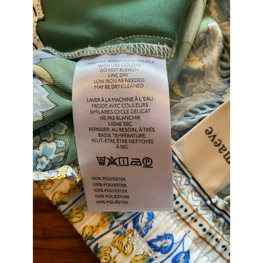 ANTHROPOLOGIE MAEVE Shorts Blue Green Floral Pull On Pockets Size L Boho - Picture 8 of 9
